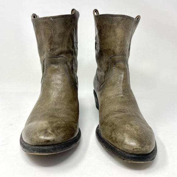 Frye Jaden Roper Western Leather Ankle Boots Size 7.5 - Picture 4 of 12